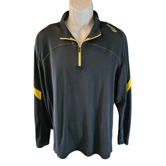 Saucony sz XL mens semi Sheer golf popover 1/4 zip upf protect lightweight polo - Picture 1 of 5